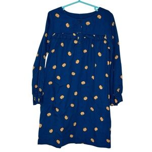Crewcuts blue dress with pumpkins long sleeves small 6-7